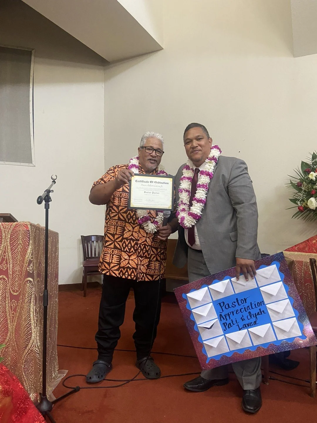 Pastor appreciation for Pati and Iyah Lavea.
